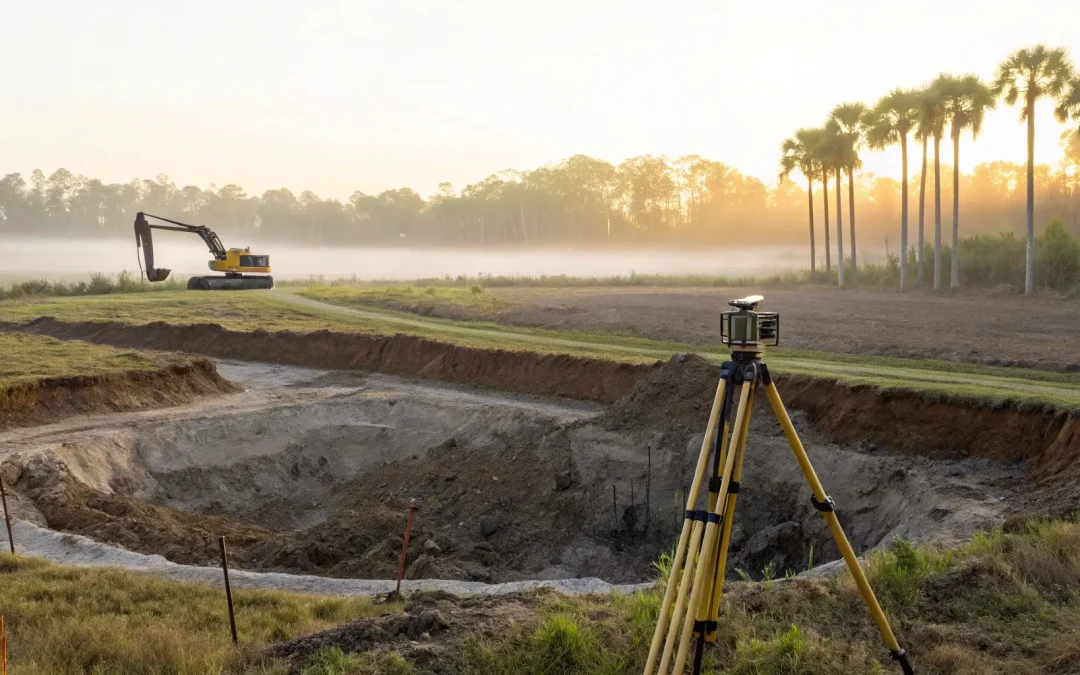 Estimating septic system cost during site preparation with an excavator.