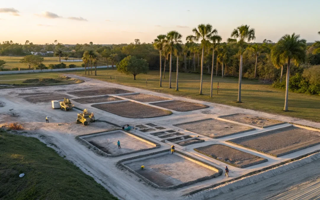 A septic system site plan showing the tank location, drain field, and property setbacks.