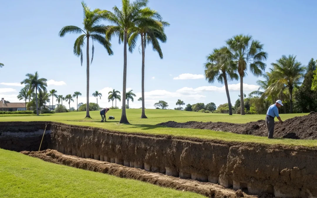 Septic system drain field installation meeting Florida's design and soil requirements.